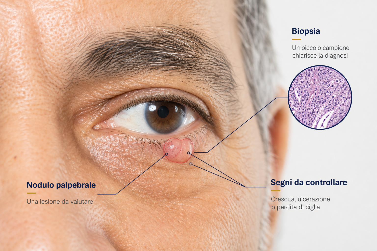 Scheda illustrativa sui noduli palpebrali e sulla biopsia