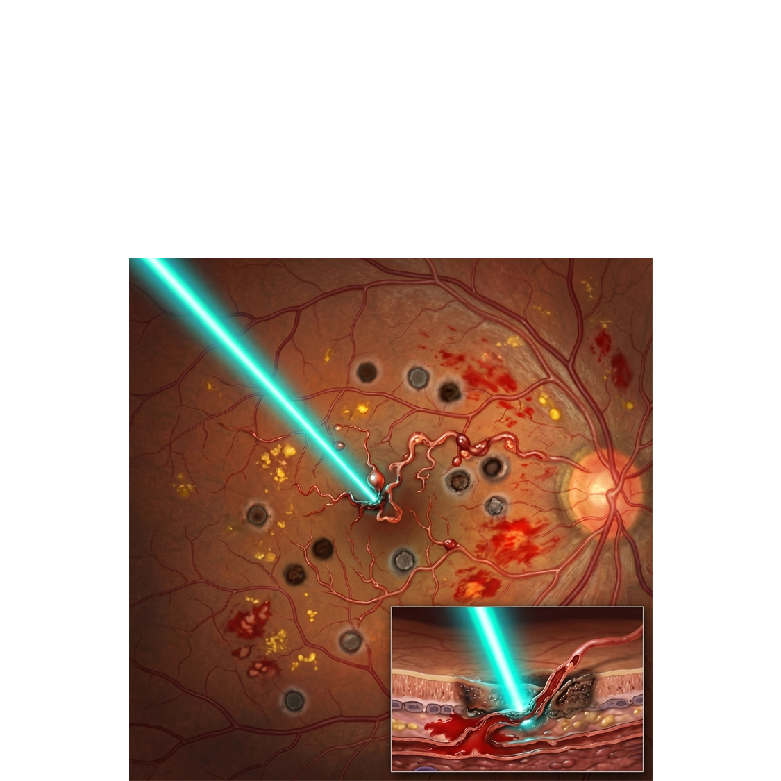 Fotocoagulazione retinica con Argon Laser — diabete, rotture retiniche