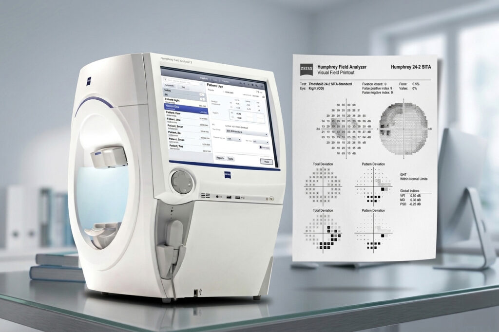 Perimetro computerizzato Humphrey con stampa del campo visivo