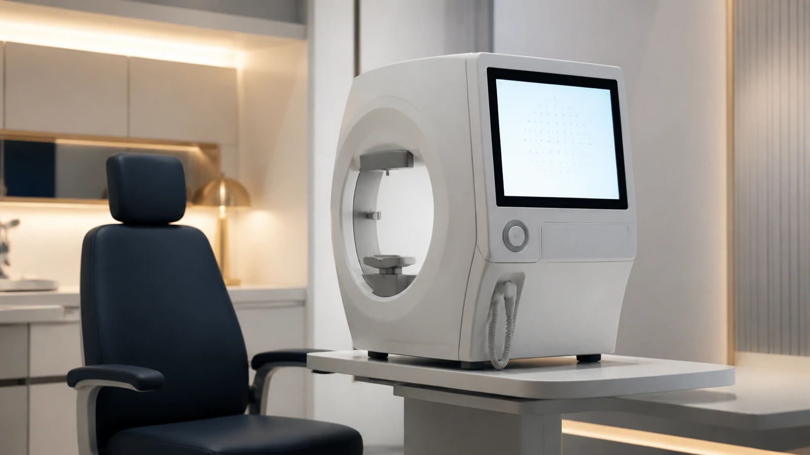 Esame del campo visivo per valutare la funzione visiva e la progressione del glaucoma