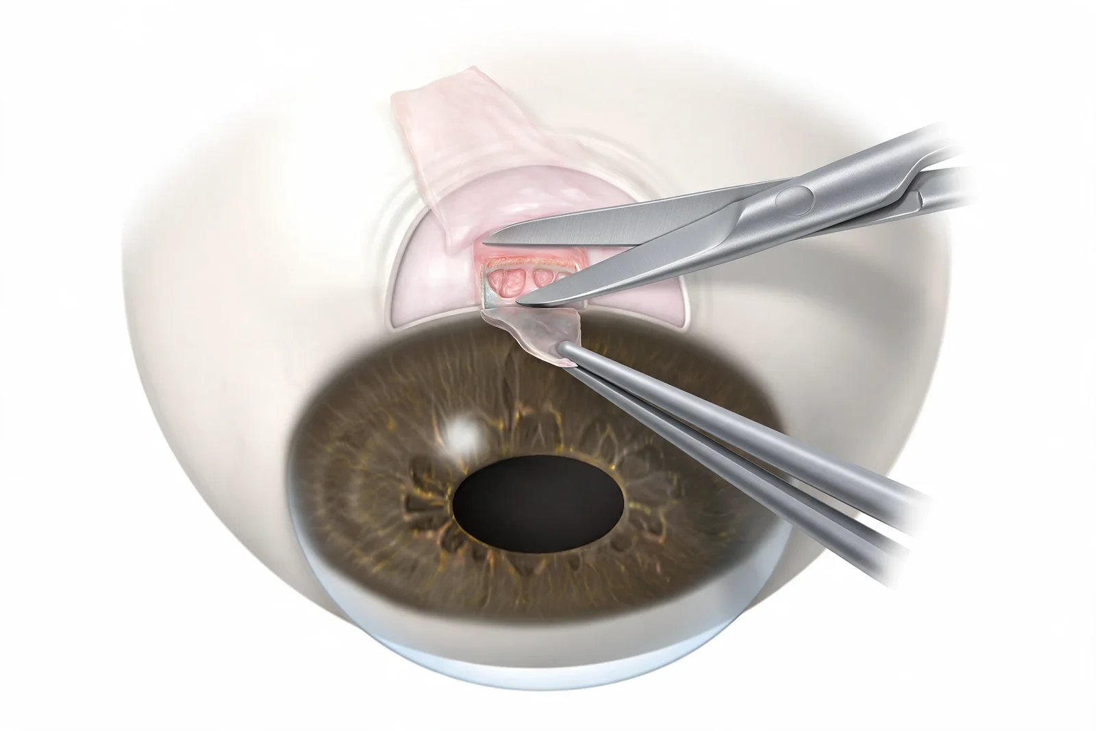 Illustrazione della trabeculectomia
